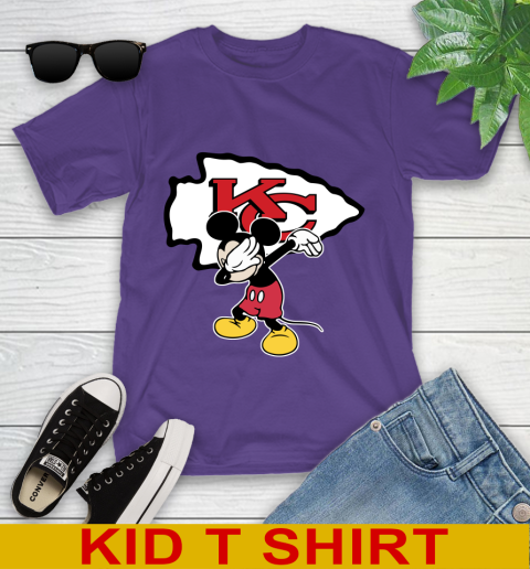 Kansas City Chiefs NFL Football Dabbing Mickey Disney Sports Youth T-Shirt 4