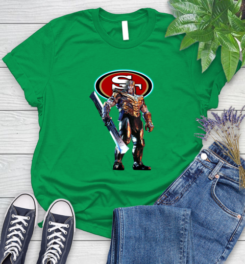 NFL Thanos Gauntlet Avengers Endgame Football San Francisco 49ers Women's T-Shirt 6