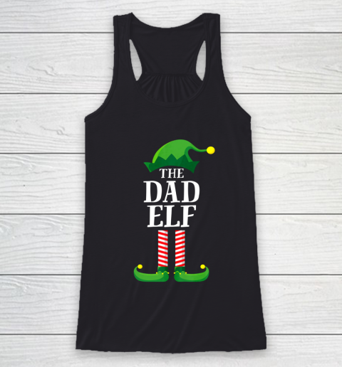 Dad Elf Matching Family Group Christmas Party Pajama Racerback Tank