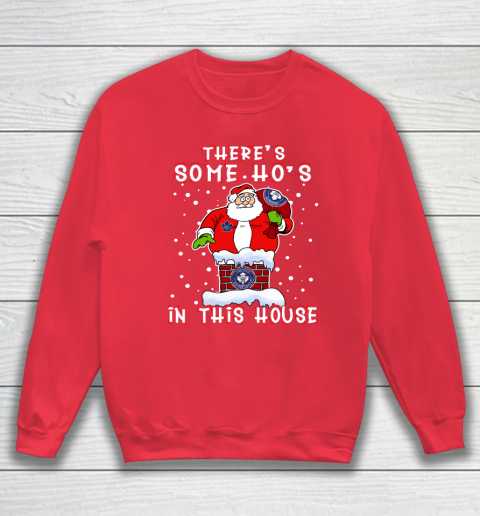 Toronto Maple Leafs Christmas There Is Some Hos In This House Santa Stuck In The Chimney NHL Sweatshirt 7