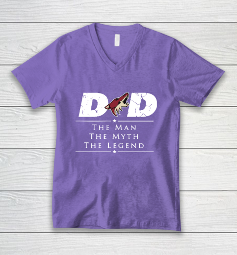 Arizona Coyotes NHL Ice Hockey Dad The Man The Myth The Legend V-Neck T-Shirt 8