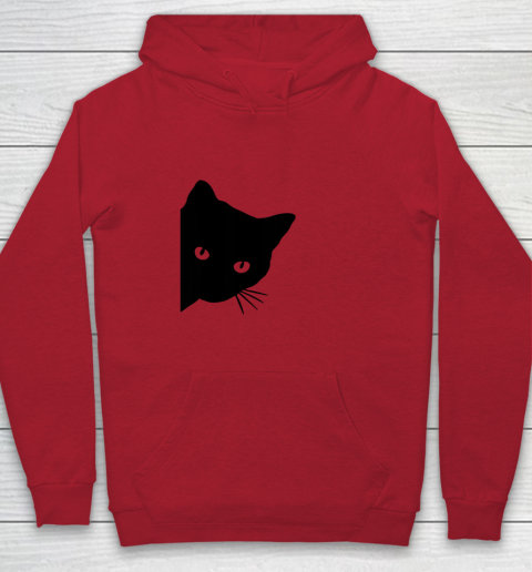 Black Cat Face Watching Funny Cat Halloween Gifts Cat Lovers T Shirt.QZSPTYUYC4 Youth Hoodie 6
