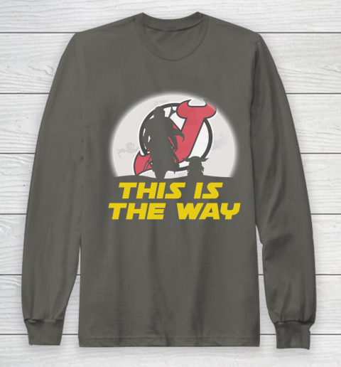 New Jersey Devils NHL Ice Hockey Star Wars Yoda And Mandalorian This Is The Way Long Sleeve T-Shirt 5