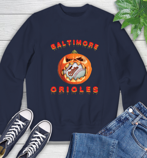 MLB Baltimore Orioles Halloween Pumpkin Baseball Sports Sweatshirt 3