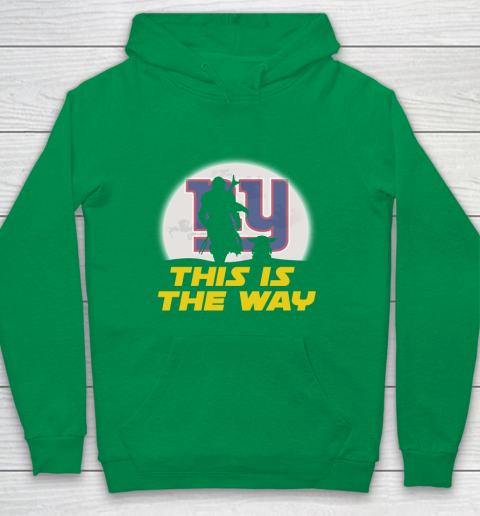 New York Giants NFL Football Star Wars Yoda And Mandalorian This Is The Way Youth Hoodie 4