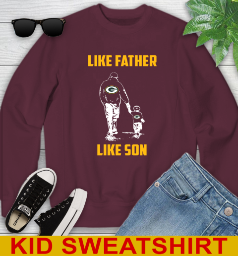 Green Bay Packers NFL Football Like Father Like Son Sports Youth Sweatshirt 4