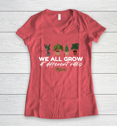 We All Grow At Different Rates, Special Education Teacher Autism Awareness Women's V-Neck T-Shirt 4