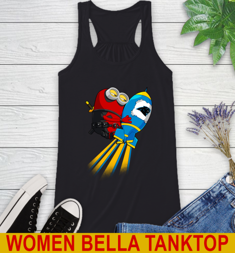 NFL Football Carolina Panthers Deadpool Minion Marvel Shirt Racerback Tank NFL Football Carolina Panthers Deadpool Minion Marvel Shirt Racerback Tank