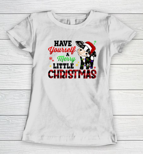 Have Yourself Merry Little Christmas Santa Cow Pajama Women's T-Shirt