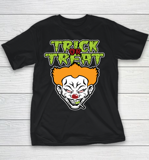 Evil Clown Halloween Scary Trick Or Treat Youth T-Shirt