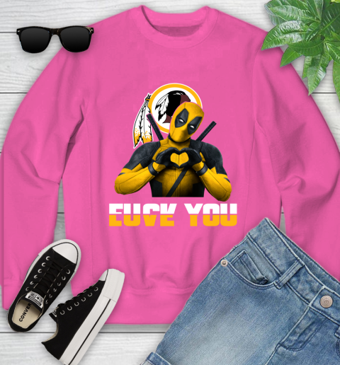 NHL Washington Redskins Deadpool Love You Fuck You Football Sports Youth Sweatshirt 6