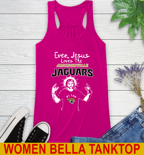 Jacksonville Jaguars NFL Football Even Jesus Loves The Jaguars Shirt Racerback Tank 6