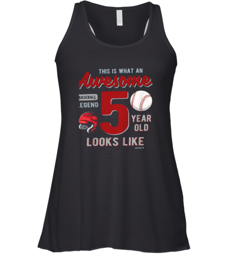 Kids 5th Birthday Gift Awesome 5 Year Old Baseball Legend Racerback Tank