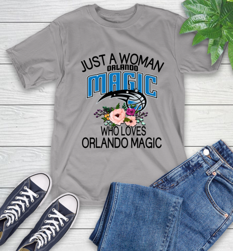 NBA Just A Woman Who Loves Orlando Magic Basketball Sports T-Shirt 4