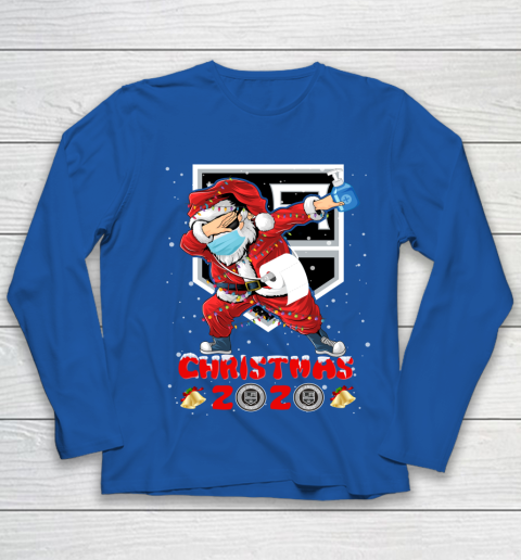 Los Angeles Kings Funny Santa Claus Dabbing Christmas 2020 NHL Youth Long Sleeve 7