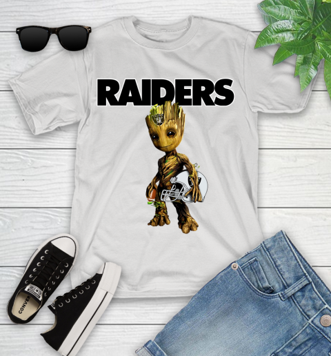 Oakland Raiders NFL Football Groot Marvel Guardians Of The Galaxy Youth T-Shirt