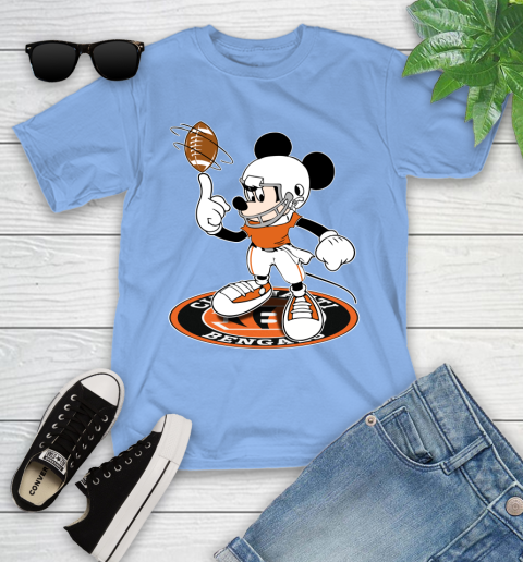 NFL Football Cincinnati Bengals Cheerful Mickey Disney Shirt Youth T-Shirt 11