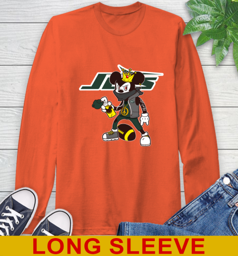 New York Jets NFL Football Mickey Peace Sign Sports Long Sleeve T-Shirt 5