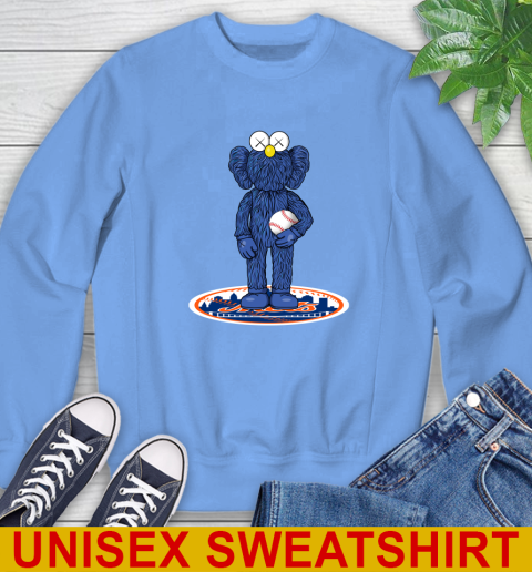 MLB Baseball New York Mets Kaws Bff Blue Figure Shirt Sweatshirt 11