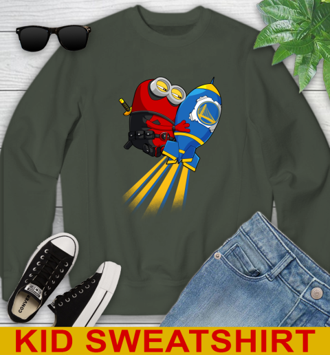 NBA Basketball Golden State Warriors Deadpool Minion Marvel Shirt Youth Sweatshirt 8