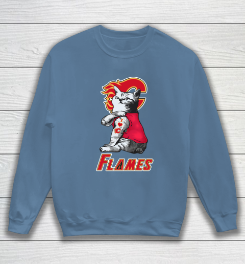NHL My Cat Loves Calgary Flames Hockey Sweatshirt 6