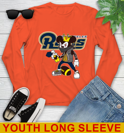 Los Angeles Rams NFL Football Mickey Peace Sign Sports Youth Long Sleeve 4