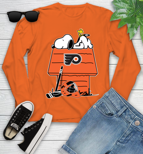 Philadelphia Flyers NHL Hockey Snoopy Woodstock The Peanuts Movie Youth Long Sleeve 4