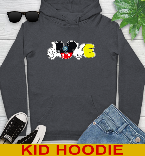 Seattle Mariners MLB Baseball Love Mickey Disney Sports Youth Hoodie 9