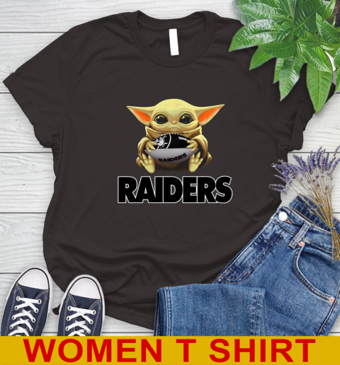 NFL Football Oakland Raiders Baby Yoda Star Wars Shirt Women's T-Shirt 8