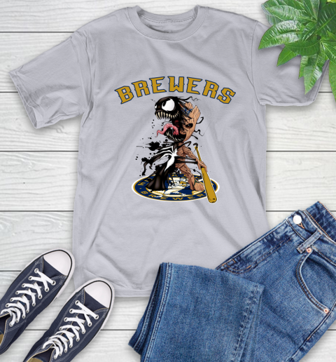 MLB Milwaukee Brewers Baseball Venom Groot Guardians Of The Galaxy T-Shirt 6