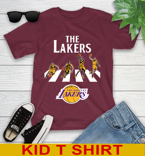 NBA Basketball Los Angeles Lakers The Beatles Rock Band Shirt Youth T-Shirt 5