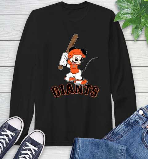 MLB Baseball San Francisco Giants Cheerful Mickey Mouse Shirt Long Sleeve T-Shirt