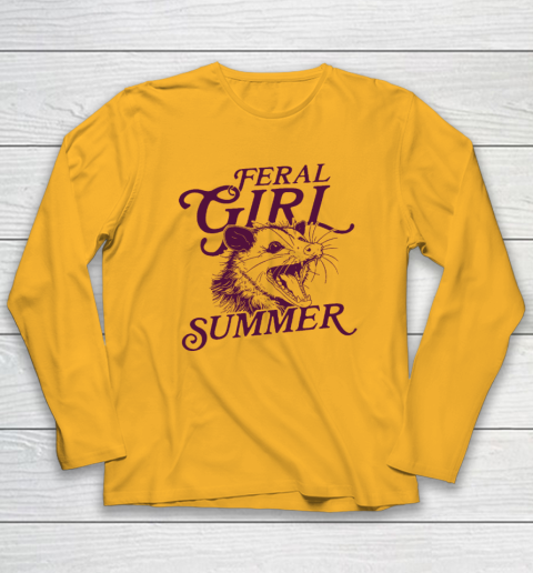Feral Girl Summer Opossum Vintage Long Sleeve T-Shirt 2