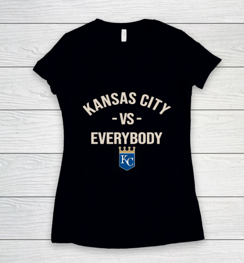 Kansas City Royals Vs Everybody Women's V-Neck T-Shirt