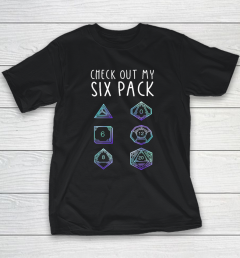 Funny Check Out My Six Pack Dice For Dragons D20 RPG Gamer Youth T-Shirt
