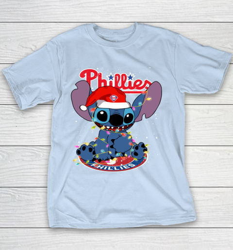 Philadelphia Phillies MLB noel stitch Baseball Christmas Youth T-Shirt 4
