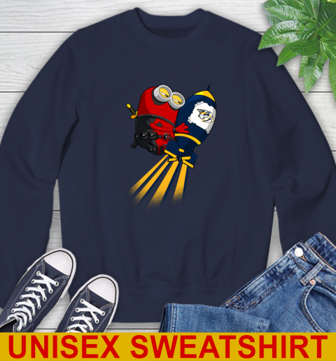 NHL Hockey Nashville Predators Deadpool Minion Marvel Shirt Sweatshirt 2