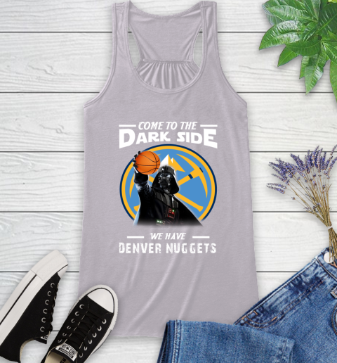 NBA Come To The Dark Side We Have Denver Nuggets Star Wars Darth Vader Basketball Racerback Tank 4