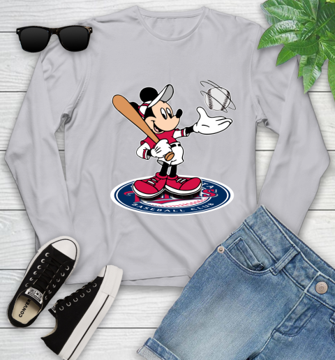 MLB Baseball Minnesota Twins Cheerful Mickey Disney Shirt Youth Long Sleeve 5