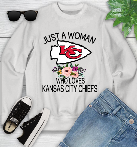 NFL Just A Woman Who Loves Kansas City Chiefs Football Sports Youth Sweatshirt