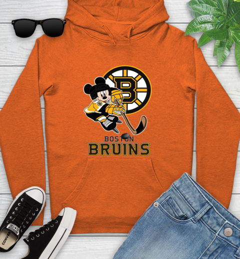 NHL Boston Bruins Mickey Mouse Disney Hockey T Shirt Youth Hoodie 18