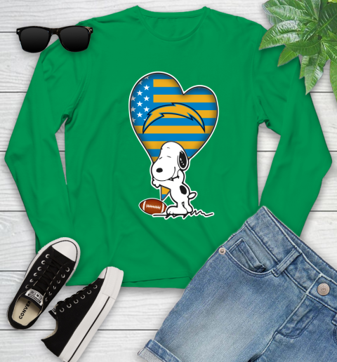 San Diego Chargers NFL Football The Peanuts Movie Adorable Snoopy Youth Long Sleeve 6