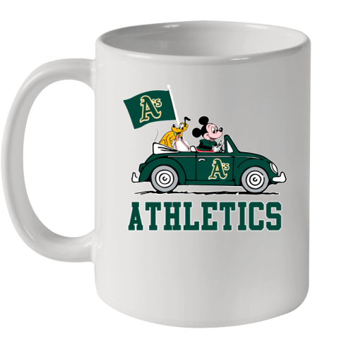 MLB Baseball Oakland Athletics Pluto Mickey Driving Disney Shirt Ceramic Mug 11oz