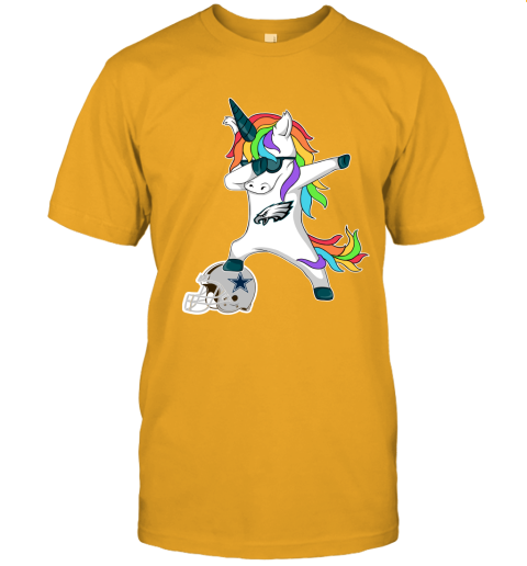 Football Dabbing Unicorn Steps On Helmet Philadelphia Eagles Unisex Jersey Tee