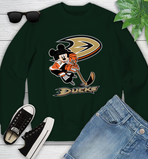 NHL Anaheim Ducks Mickey Mouse Disney Hockey T Shirt Youth Sweatshirt 10