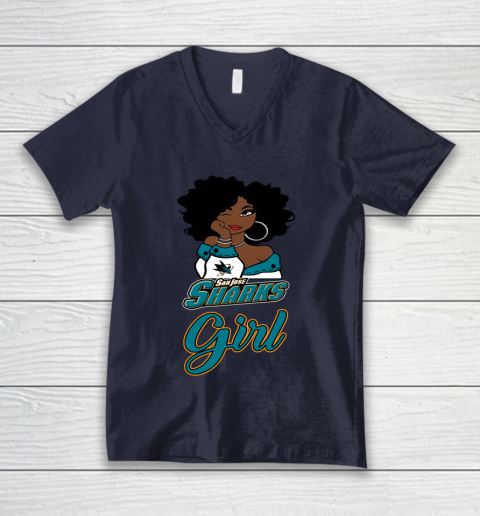 San Jose Sharks Girl NHL V-Neck T-Shirt 3