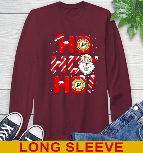 Indiana Pacers NBA Basketball Ho Ho Ho Santa Claus Merry Christmas Shirt Long Sleeve T-Shirt 7