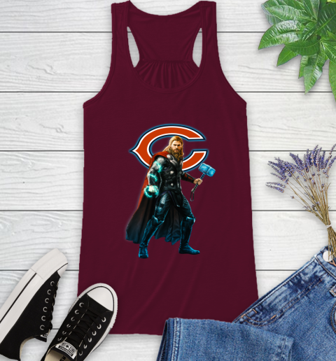NFL Thor Avengers Endgame Football Chicago Bears Racerback Tank - Image 4