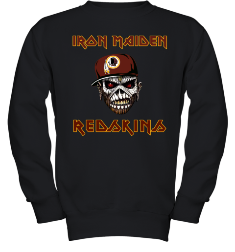 NFL Washington Redskins Iron Maiden Rock Band Music Football Sports V4uW8QCztFz youth sweatshirt 47 95 151514 front black