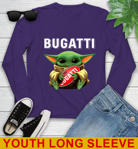 Star Wars Baby Yoda Hugs Bugatti Car Shirt 120